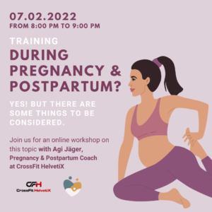 Training during pregnancy and postpartum post